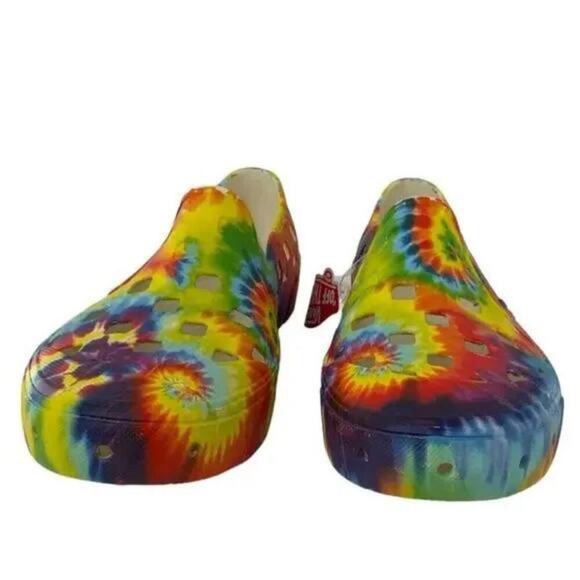 Vans Tie Dye Rubber Slip on Trek Shoes Men's Size 10 Colorful Multicolor - Picture 3 of 7